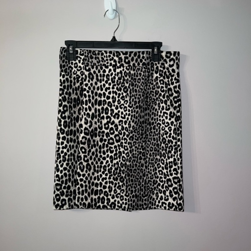Grey and black leopard cheetah print skirt michael kors small